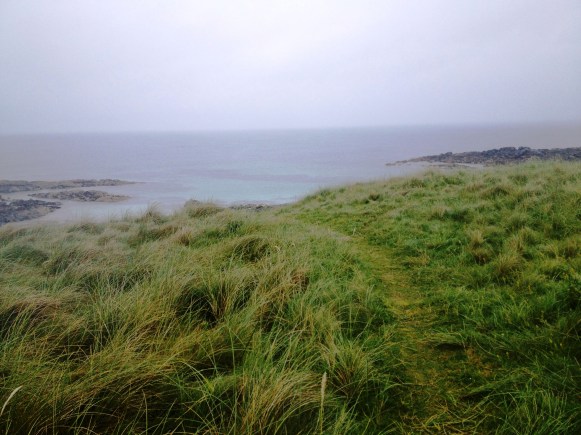 Rain soaked beach from run